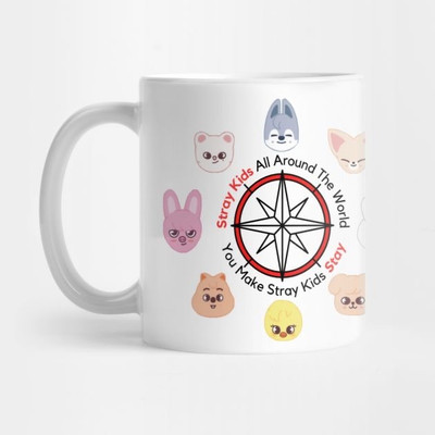 craft maniacs STRAY KIDS CARTOONS PRINTED 330 ML WHITE MUG FOR STRAY KIDS GANG Porcelain Coffee Mug(350 ml)