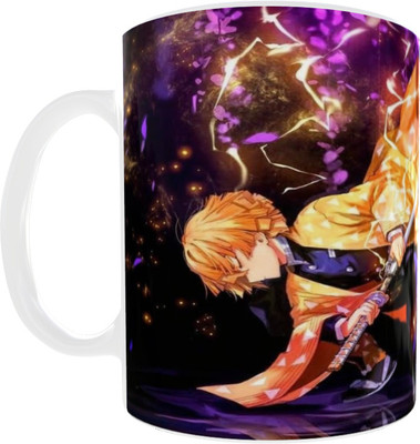 SuperiorFH Anime Printed Zenitsu Thunder Breathing technique, Best Gifting and Present Ceramic Coffee Mug(330 ml)