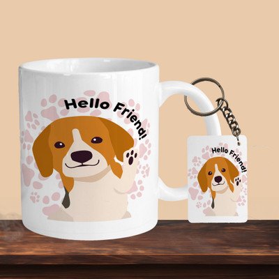 Printhorizon 101_Hello Friends R-R Ceramic Coffee Mug(330 ml, Pack of 2)