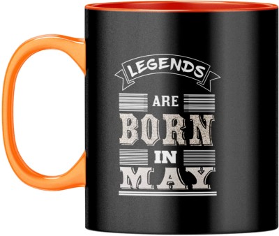 YuBingo May Birthdays - Orange Inner & Handle - Legends Born in May Theme Ceramic Coffee Mug(310 ml)