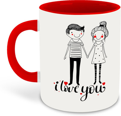 FLEXERSTYLE NEW2025-Mug ILoveU-CM-325 ml pack of 1 _NEW Ceramic Coffee Mug(325 ml)
