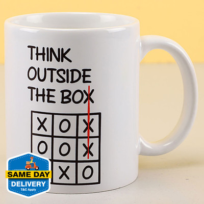 FNP Think Outside The Box Ceramic Coffee Mug(325 ml)