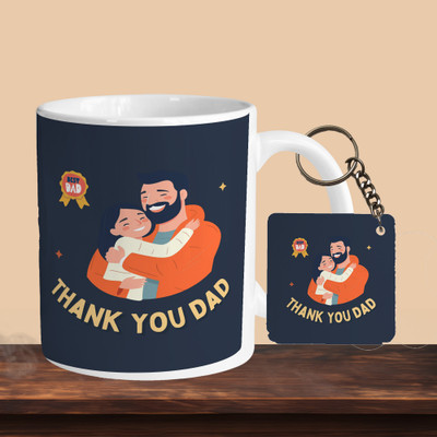 Hunter Studio 101_Thankyou Dad R-S Ceramic Coffee Mug(330 ml, Pack of 2)