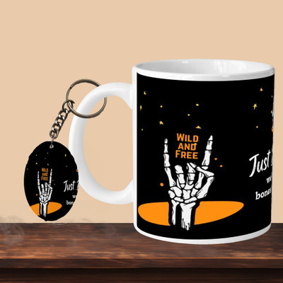 VM SHOPPING MALL Just Dance L-O Ceramic Coffee Mug(330 ml, Pack of 2)