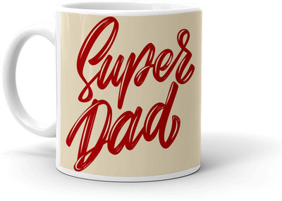 Clapcart Super Dad Printed Ceramic Coffee Mug(350 ml)