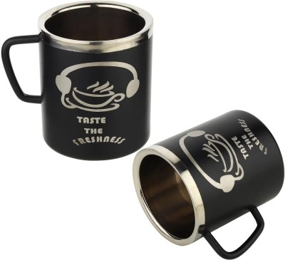 ArtsnFashion Customized & Personlized Cup of Set of 2 Stainless Steel Coffee Mug(500 ml, Pack of 2)