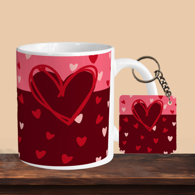 VM MALL 101_Heart 01 R-S Ceramic Coffee Mug(330 ml)