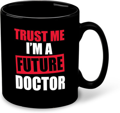 whats your kick new-wyk_Docter Printed Design Black Patch Coffee With Coaster - D6 Ceramic Coffee Mug(325 ml)