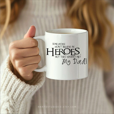 Print Ginnie Heroes But They Havent Met My Dad On Birthday Father's Day Anniversary Gift For Ceramic Coffee Mug(350 ml)