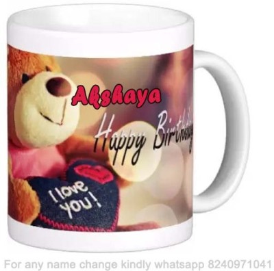 Exocticaa Romantic Happy Birthday Gift for Akshaya Love theme Message 012 Ceramic Coffee Mug(325 ml)