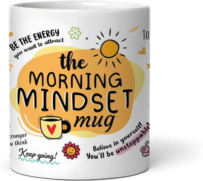 RUDRA CRAFT Morning Coffee Ceramic Coffee Mug(350 ml)