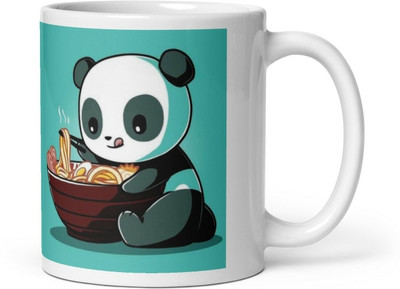 Mr UVD Panda Eating Noodles_MUGG Ceramic Coffee Mug(350 ml)