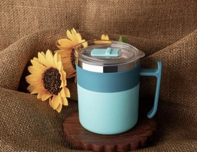 Harsh Enterprises Fresho Coffee Lover's First Preferable Sipper Lid Stainless Steel, Plastic Coffee Mug(300 ml)