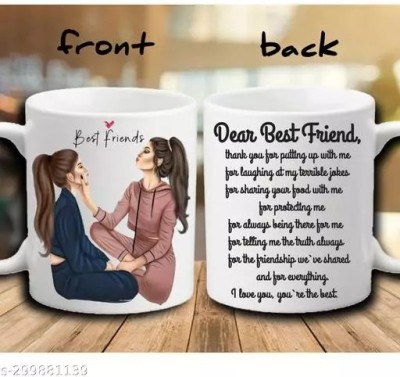 Brandees Bestfriend Ceramic CoffeeCup Best Gift for Friends,Girlfriend,Family,lovely gift Ceramic Coffee Mug(345 ml)
