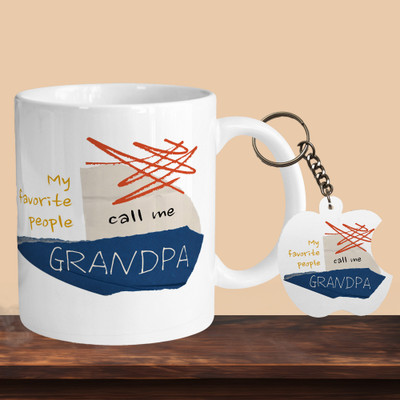 Hunter Studio 101_Grandpa R-A Ceramic Coffee Mug(330 ml, Pack of 2)