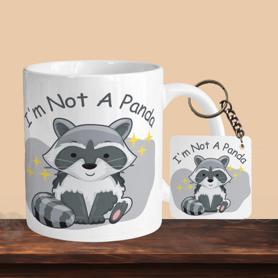 VM MALL 101_I'm Not A Panda R-S Ceramic Coffee Mug(330 ml, Pack of 2)