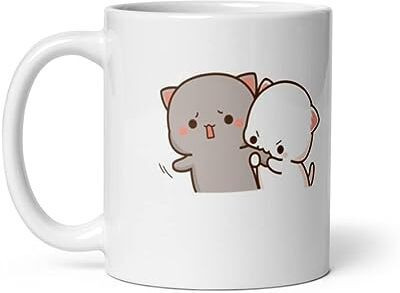 Cheeksy Specially Designed Gloosy Milk Mocha BUBU DUBU Printed Ceramic B DuduW05 Ceramic Coffee Mug(350 ml)