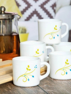 cello DAZZLE STELLA TROPICAL LAGOON Opalware Coffee Mug(100 ml, Pack of 6)