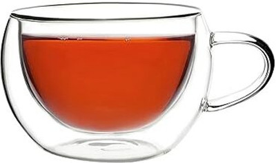 goblet cup pack of 1@4 Glass Coffee Mug(250 ml)