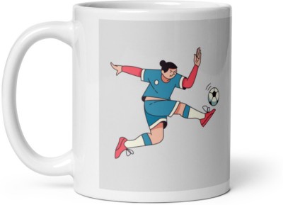 Mr UVD Karate Kid Playing Football Ceramic Coffee Mug(350 ml)