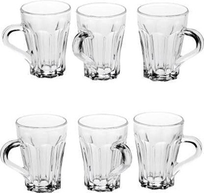 TDMM Premium Glass Coffee Tea Cups, Transparent, Glass Cups Set for Tea, Coffee Glass Coffee Mug(180 ml, Pack of 6)