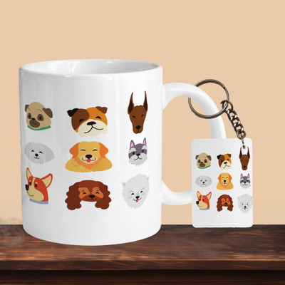 VM MALL 101_Dogs R-R Ceramic Coffee Mug(330 ml, Pack of 2)