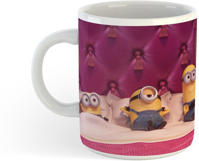 FLEXERSTYLE NEW2025_All Day New Printed Minions Ceramic Coffee 27 Ceramic Coffee Mug(330 ml)
