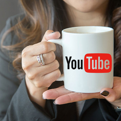 Artefact Premium Quality YouTube Printed YouTube Logo Cup Fine Quality Ceramic Coffee Mug(330 ml)