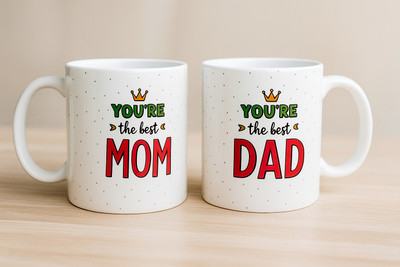 GIFTY SOUL You’re The Best Mom & Dad Ceramic Coffee Ceramic Coffee Mug(350 ml)