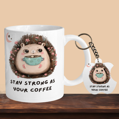 VM MALL 101_Stay Strong As Your Coffee R-A Ceramic Coffee Mug(330 ml)