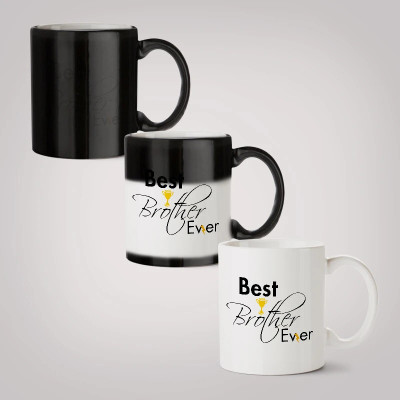 MOTIVATE BOX Colour Changing Magic Coffee printed design on Best Brother Ever Ceramic Coffee Mug(330 ml)