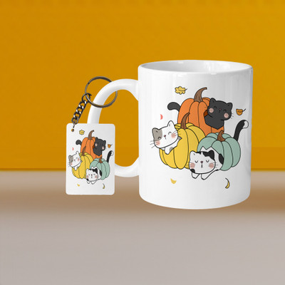 VMSHOPPINGMART 101_VM Big Flower Full L-R Ceramic Coffee Mug(330 ml, Pack of 2)