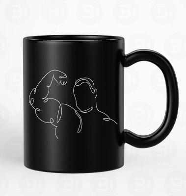 BLISSart New_Premium_coffee ceramic mug_hh18 Ceramic Coffee Mug(350 ml, Pack of 4)