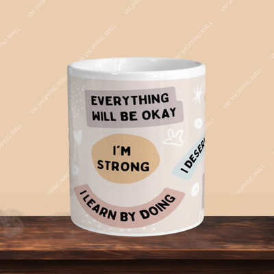 VM MALL 101_I'm Strong R-A Ceramic Coffee Mug(330 ml)