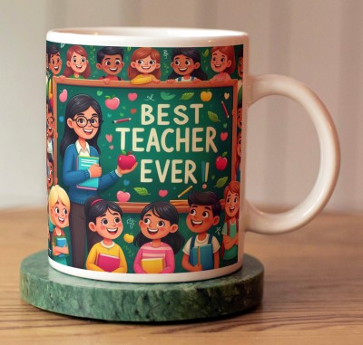 KUCHILA I Love My Teacher, Gift for Teacher on Birthday and Teacher's Day Teacher177 Ceramic Coffee Mug(330 ml)