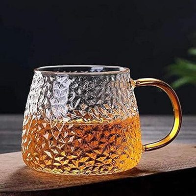 goblet Golden handle cup pack of1 @3 Glass Coffee Mug(200 ml)