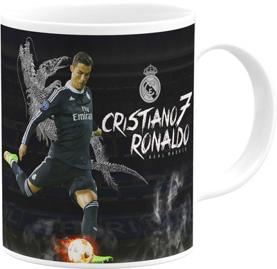 Soulfox Ronaldo mug CR7 mug Football mug For Friend Brother Sister Boys Girls (FD) Ceramic Coffee Mug(350 ml)