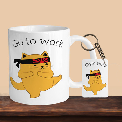 VM MALL 101_Go To Work R-R Ceramic Coffee Mug(330 ml)