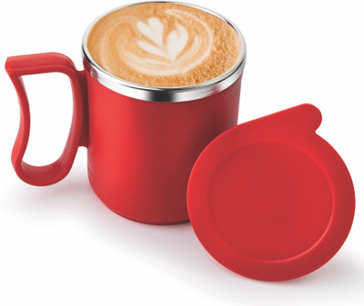 Max Senso Premium Stainless Steel Tea and Coffee , Coffee With Lid Stainless Steel, Plastic Coffee Mug(350 ml)