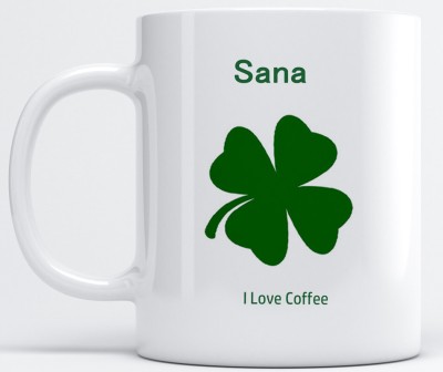 RAJEEC Happy Birthday Sana Name Printed Ceramic Coffee Ceramic Coffee Ceramic Coffee Mug(320 ml)