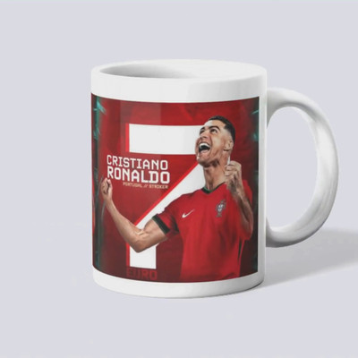 makekart Cristiano Ronaldo Portugal Striker 'Siuu' Celebration Football Fan Coffee Ceramic Coffee Mug(325 ml)