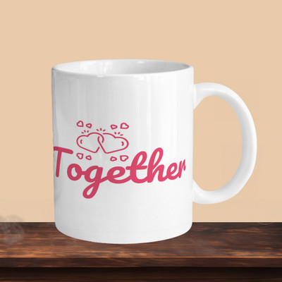 Hunter Studio 101_Together R Ceramic Coffee Mug(330 ml, Pack of 2)