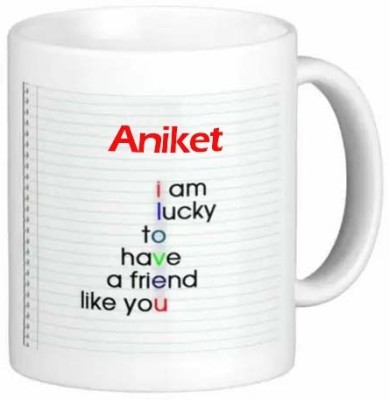 Exocticaa Romantic Gift for Aniket I Love You 072 Ceramic Coffee Mug(325 ml)