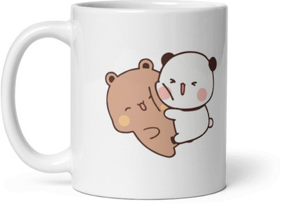 Mr UVD Bubu Teddy Jump on Dudu Teddy Face_MUGG Ceramic Coffee Mug(350 ml)