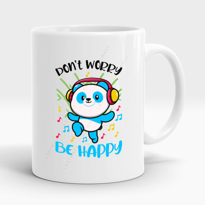 LASTWAVE Don't Worry Be Happy Design 3, Graphic Printed 325ml Cermaic Coffees Ceramic Coffee Mug(325 ml)