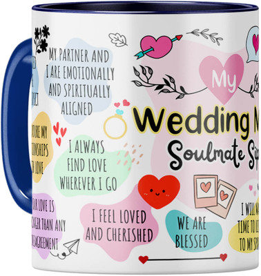 YuBingo Eternal Bond - Dark Blue Inner & Handle, Trust and Loyalty Ceramic Coffee Mug(310 ml)