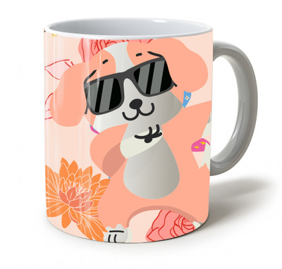 Vihaan Fashions Cute Doge Giving Pose Printed Ceramic Coffee Mug(350 ml)