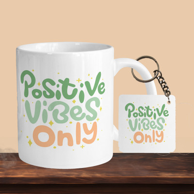 VM MALL 101_Positive Vibes Only R-S Ceramic Coffee Mug(330 ml)