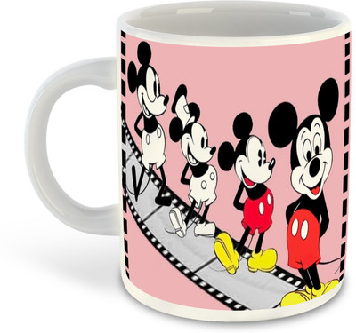 FLEXERSTYLE NEW2025-Mickey Mouse Printed White Coffee - D9 Ceramic Coffee Mug(325 ml)