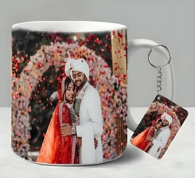 VINAYKA ENTERPRISES Photo & Text Printed Cup For Birthday, Anniversary Gift White mug + Keychain Ceramic Coffee Mug(360 ml) VINAYKA ENTERPRISES Photo & Text Printed Cup For Birthday, Anniversary Gift White mug + Keychain Ceramic Coffee Mug(360 ml)